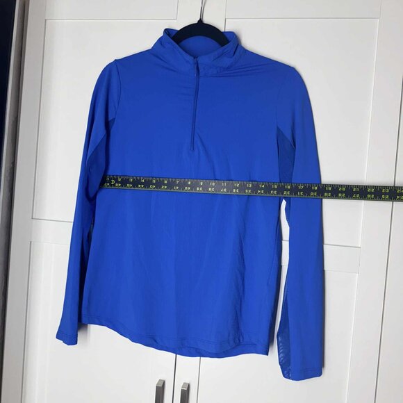 IBKUL Women Light Sweater Active Yoga Mesh long sleeve Blue SMALL - Picture 7 of 8